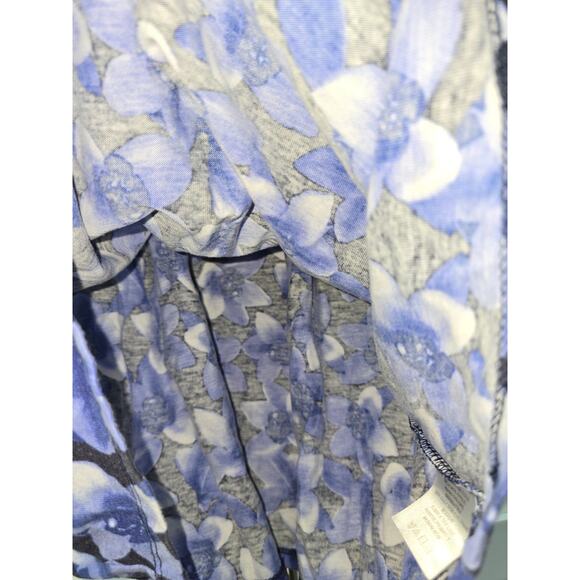 Roaman’s Plus Size Purple Floral Sweetheart Neckline Tunic Top - XL/1X - Picture 9 of 11